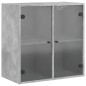 vidaXL Mueble de pared puertas de vidrio gris hormigón 68x37x68,5 cm