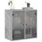 vidaXL Mueble de pared puertas de vidrio gris hormigón 68x37x68,5 cm