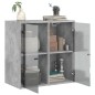vidaXL Mueble de pared puertas de vidrio gris hormigón 68x37x68,5 cm