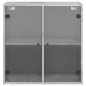 vidaXL Mueble de pared puertas de vidrio gris hormigón 68x37x68,5 cm