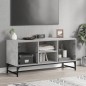 vidaXL Mueble de TV con puertas de vidrio gris hormigón 102x37x50 cm vidaXL Mueble de TV con puertas de vidrio gris hormigón 102x37x50 cm