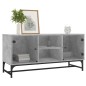 vidaXL Mueble de TV con puertas de vidrio gris hormigón 102x37x50 cm vidaXL Mueble de TV con puertas de vidrio gris hormigón 102x37x50 cm