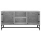 vidaXL Mueble de TV con puertas de vidrio gris hormigón 102x37x50 cm vidaXL Mueble de TV con puertas de vidrio gris hormigón 102x37x50 cm