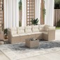 vidaXL Set sofás de jardín 7 piezas y cojines ratán sintético beige vidaXL Set sofás de jardín 7 piezas y cojines ratán sintético beige
