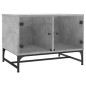 vidaXL Mesa de centro puertas de vidrio gris hormigón 68,5x50x50 cm vidaXL Mesa de centro puertas de vidrio gris hormigón 68,5x50x50 cm