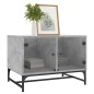 vidaXL Mesa de centro puertas de vidrio gris hormigón 68,5x50x50 cm vidaXL Mesa de centro puertas de vidrio gris hormigón 68,5x50x50 cm