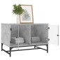 vidaXL Mesa de centro puertas de vidrio gris hormigón 68,5x50x50 cm vidaXL Mesa de centro puertas de vidrio gris hormigón 68,5x50x50 cm