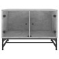 vidaXL Mesa de centro puertas de vidrio gris hormigón 68,5x50x50 cm vidaXL Mesa de centro puertas de vidrio gris hormigón 68,5x50x50 cm