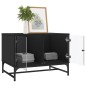 vidaXL Mesa de centro con puertas de vidrio negra 68,5x50x50 cm