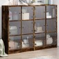 vidaXL Estantería con puertas madera roble ahumado 136x37x109 cm vidaXL Estantería con puertas madera roble ahumado 136x37x109 cm