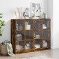 vidaXL Estantería con puertas madera roble ahumado 136x37x109 cm vidaXL Estantería con puertas madera roble ahumado 136x37x109 cm
