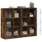 vidaXL Estantería con puertas madera roble ahumado 136x37x109 cm vidaXL Estantería con puertas madera roble ahumado 136x37x109 cm