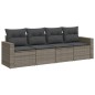 vidaXL Set de sofás de jardín 4 pzas y cojines ratán sintético gris vidaXL Set de sofás de jardín 4 pzas y cojines ratán sintético gris