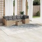 vidaXL Juego de sofás de jardín con cojines beige 8 pzas ratán PE