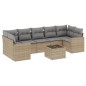vidaXL Juego de sofás de jardín con cojines beige 8 pzas ratán PE