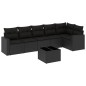 vidaXL Set de comedor de jardín 7 pzas y cojines ratán sintético negro vidaXL Set de comedor de jardín 7 pzas y cojines ratán sintético negro