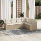 vidaXL Juego de sofás jardín con cojines 6 pzas ratán sintético beige vidaXL Juego de sofás jardín con cojines 6 pzas ratán sintético beige
