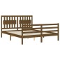 vidaXL Estructura de cama con cabecero madera marrón miel 160x200 cm vidaXL Estructura de cama con cabecero madera marrón miel 160x200 cm