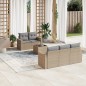 vidaXL Juego de sofás jardín con cojines 6 pzas ratán sintético beige vidaXL Juego de sofás jardín con cojines 6 pzas ratán sintético beige