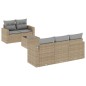 vidaXL Juego de sofás jardín con cojines 6 pzas ratán sintético beige vidaXL Juego de sofás jardín con cojines 6 pzas ratán sintético beige