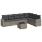 vidaXL Set de sofás de jardín 8 pzas y cojines ratán sintético gris vidaXL Set de sofás de jardín 8 pzas y cojines ratán sintético gris