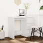 vidaXL Escritorio de madera contrachapada blanco brillo 90x45x76 cm vidaXL Escritorio de madera contrachapada blanco brillo 90x45x76 cm