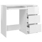 vidaXL Escritorio de madera contrachapada blanco brillo 90x45x76 cm vidaXL Escritorio de madera contrachapada blanco brillo 90x45x76 cm