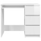 vidaXL Escritorio de madera contrachapada blanco brillo 90x45x76 cm vidaXL Escritorio de madera contrachapada blanco brillo 90x45x76 cm