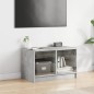 vidaXL Mueble de TV con puertas de vidrio gris hormigón 68x37x42 cm
