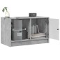 vidaXL Mueble de TV con puertas de vidrio gris hormigón 68x37x42 cm