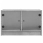 vidaXL Mueble de TV con puertas de vidrio gris hormigón 68x37x42 cm