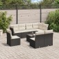 vidaXL Set de sofás de jardín 8 piezas y cojines ratán sintético negro vidaXL Set de sofás de jardín 8 piezas y cojines ratán sintético negro