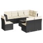 vidaXL Set de sofás de jardín 8 piezas y cojines ratán sintético negro vidaXL Set de sofás de jardín 8 piezas y cojines ratán sintético negro