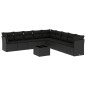 vidaXL Set de sofás de jardín 10 pzas cojines ratán sintético negro vidaXL Set de sofás de jardín 10 pzas cojines ratán sintético negro