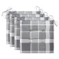 vidaXL Sillas de jardín 4 uds madera maciza teca cojines cuadros gris vidaXL Sillas de jardín 4 uds madera maciza teca cojines cuadros gris