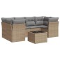 vidaXL Set sofás de jardín 7 piezas y cojines ratán sintético beige vidaXL Set sofás de jardín 7 piezas y cojines ratán sintético beige