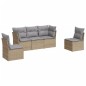 vidaXL Juego de sofás jardín con cojines 5 pzas ratán sintético beige vidaXL Juego de sofás jardín con cojines 5 pzas ratán sintético beige