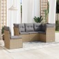 vidaXL Juego de sofás jardín con cojines 5 pzas ratán sintético beige vidaXL Juego de sofás jardín con cojines 5 pzas ratán sintético beige