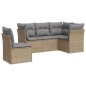 vidaXL Juego de sofás jardín con cojines 5 pzas ratán sintético beige vidaXL Juego de sofás jardín con cojines 5 pzas ratán sintético beige