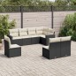 vidaXL Set de sofás de jardín 8 piezas y cojines ratán sintético negro vidaXL Set de sofás de jardín 8 piezas y cojines ratán sintético negro