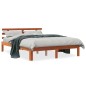 vidaXL Estructura cama con cabecero madera pino marrón cera 140x200 cm vidaXL Estructura cama con cabecero madera pino marrón cera 140x200 cm