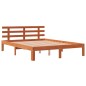 vidaXL Estructura cama con cabecero madera pino marrón cera 140x200 cm vidaXL Estructura cama con cabecero madera pino marrón cera 140x200 cm