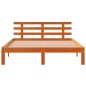 vidaXL Estructura cama con cabecero madera pino marrón cera 140x200 cm vidaXL Estructura cama con cabecero madera pino marrón cera 140x200 cm