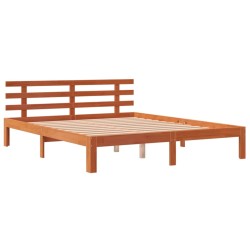vidaXL Estructura cama con cabecero madera pino marrón cera 160x200 cm