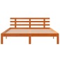 vidaXL Estructura cama con cabecero madera pino marrón cera 160x200 cm vidaXL Estructura cama con cabecero madera pino marrón cera 160x200 cm