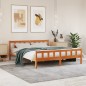 vidaXL Estructura cama con cabecero madera pino marrón cera 160x200 cm