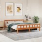 vidaXL Estructura cama con cabecero madera pino marrón cera 180x200 cm vidaXL Estructura cama con cabecero madera pino marrón cera 180x200 cm