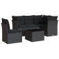 vidaXL Set de sofás de jardín 6 piezas y cojines ratán sintético negro vidaXL Set de sofás de jardín 6 piezas y cojines ratán sintético negro
