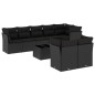 vidaXL Set de sofás de jardín 8 piezas y cojines ratán sintético negro vidaXL Set de sofás de jardín 8 piezas y cojines ratán sintético negro