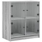 vidaXL Armario auxiliar puertas de vidrio gris Sonoma 68x37x75,5 cm